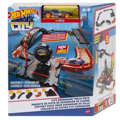 Imagen de Hot Wheels City, Conjunto de 10 Piezas Que Incluye Base Pista y Varias para Construir un Paisaje Urbano, con 1 Coche, Conecta a Otros Conjuntos, HDN95
