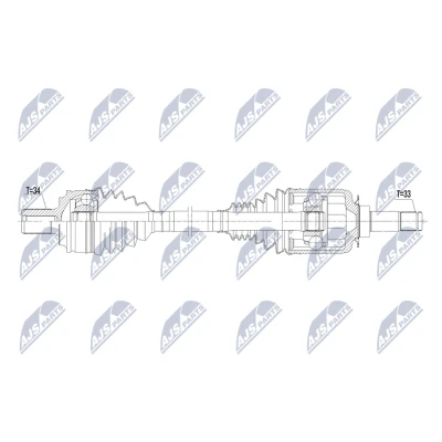 Imagen de NTY NPW ME 218 Árbol de Transmisión Eje delantero, izquierda 636mm automática