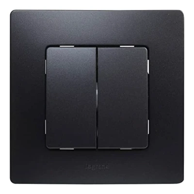 Imagen de Legrand 396490 NL Doble Conmutador Monobloc, Negro, Individual