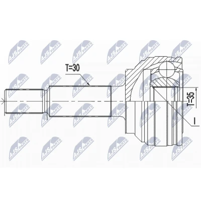 Imagen de NTY NPZ CH 034 Junta Homocinética Eje trasero, trasero izquierda, derecha TESLA: Model X, S