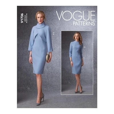 Imagen de Vogue Patterns V1736A5 Misses Dress Patrones de Costura para Vestido Mujer, Blanco, A5 (6 8 10 12 14)