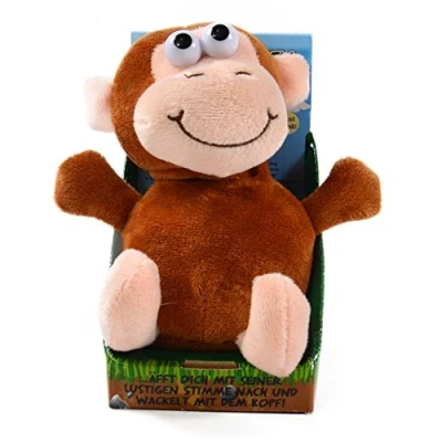 Imagen de Kögler 75611 Mono Zulu de Labertier Aprox. 18 cm Alto, Peluche con función reproducción, balbucea Todo Divertido y se Mueve, Funciona Pilas