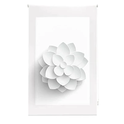 Imagen de Blindecor Flores Estor Enrollable Translúcido con Estampado Impresión Digital Modelo Flower 110 x 180 cm (ancho por alto) Tamaño de la Tela 107 175 Estores para Ventanas