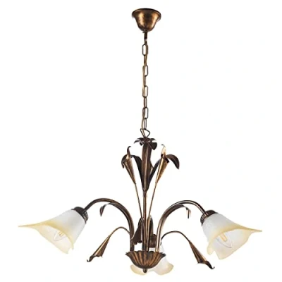 Imagen de ONLI Lámpara de 3 Luces Estilo clásico Metal marrón Cepillado Dorado, Bronce, luci,