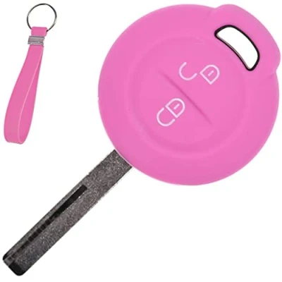 Imagen de Soft Case Funda Protectora Llave del Coche + Cable Rosa para Mitsubishi Colt Vi Smart Forfour 454