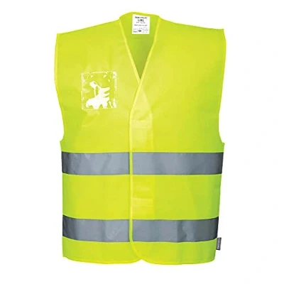 Imagen de Portwest Chaleco De Alta Visibilidad Con Porta Identificación Dual, Tamaño: L/XL, Color: Amarillo, C475YERL/XL