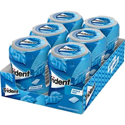 Imagen de Trident Fresh Bottle Menta Chicles sin Azúcar con Sabor a 6 Botes de 82,6 g