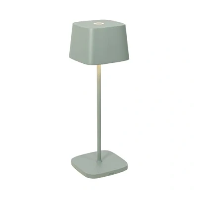 Imagen de Zafferano, Lámpara Ofelia, de Mesa Recargable e Inalámbrica con Control Táctil, También Adecuada como Exterior, Atenuador, 2200 3000 K, Altura 29 cm, Color Salvia