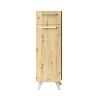 Imagen de Planetmöbel Armario Midi Merkur de 30 cm Ancho Roble Artizan con 1 cajón, pie