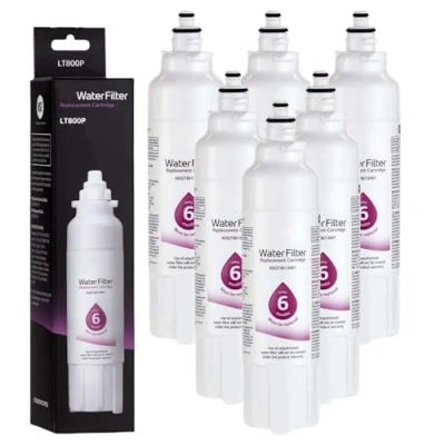 Imagen de JKDND 6 Pack Compatible con LG LT800P Refrigerador Filtro De Agua Repuesto ADQ73613401 ADQ73613408 ADQ75795104 Reemplazo Cada Meses / 200 Galones