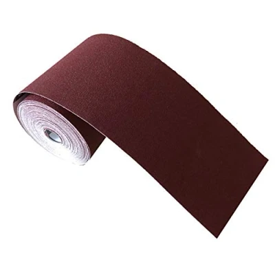 Imagen de Rollo de papel lija, 115 mm x 10 m, grano 120, corindón, ideal para lijado preciso madera, metal y plástico