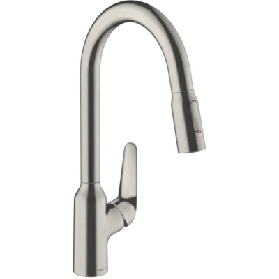 Imagen de hansgrohe M429 H220 mezclador monomando de cocina con ducha extraíble, acabado acero inoxidable