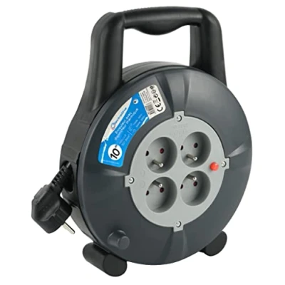 Imagen de Electraline 29008 Enrollacables, 10 m, color negro