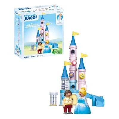 Imagen de PLAYMOBIL Junior &amp; Disney 71457 Castillo de Cenicienta, Incluye tobogán y botón colapso, Juguete sostenible Hecho plásticos a Base Plantas, Juguetes para niños niñas Partir 1 año