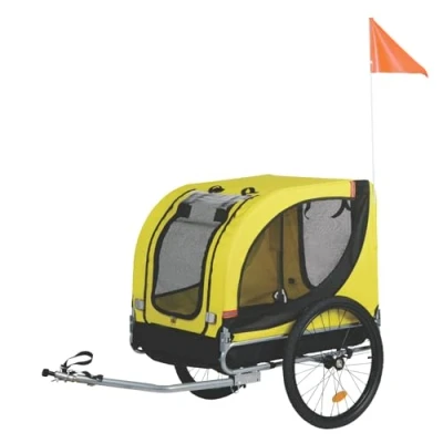 Imagen de Dunlop Remolque Bicicleta Bici Perro Carro Mediano 40 kg para con Reflectores y Funda de Iluvia Ajustable Azul