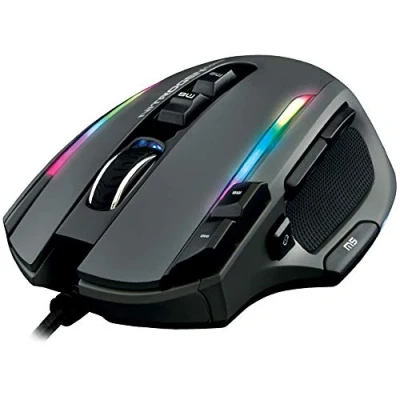 Imagen de The G Lab Ratón para juegos con cable Kult Nitrogen Core de alto rendimiento, sensor óptico Avago 10 000 DPI, RGB, peso ajustable, 11 botones programables, ultraligero, compatible PC/PS4/Xbox One