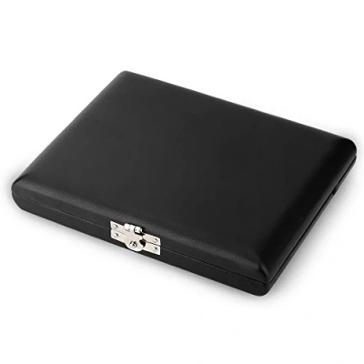 Imagen de Estuche para Cañas de saxofón madera Funda cuero PU Cubo clarinete negro Cajas con ranuras 6pcs por RiToEasysports
