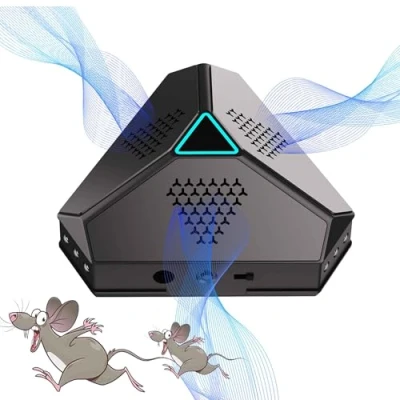 Imagen de ultrasónico para Ratas, 2024 Repelente de murciélagos, Ardilla y cucaracha ultrasónica, 360 con luz LED, Ratones Cucarachas antiplagas enchufables jardín