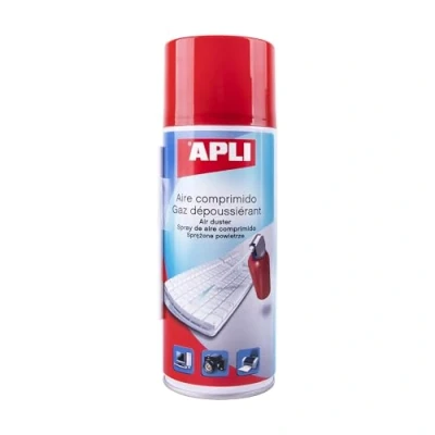 Imagen de APLI 11307 Aire comprimido para la limpieza en seco 400 ml. Ideal teclados, ordenadores y dispositivos electrónicos