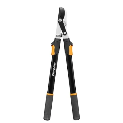 Imagen de Fiskars Tijeras de podar telescópicas para madera fresca, Recubrimiento antiadherente, Acero precisión endurecido, Longitud del mango: 63 a 83 cm, Negro/Naranja, L13, 1027528
