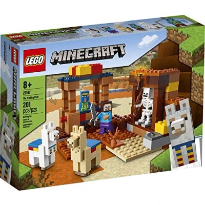 Imagen de LEGO Minecraft The Trading Post 21167 Collectible Action Figure Playset with Minecraft’s Steve and Skeleton Toys, New 2021 (201 Pieces)