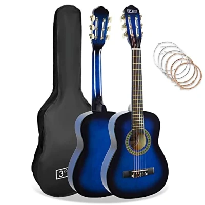 Imagen de 3rd Avenue Paquete Para Principiantes Con Cuerdas De Nailon Español Guitarra Clásica Niños De, Tamaño 1/4, 6 Meses Lecciones Gratis, Bolsa Y Cuerdas, Color Azul