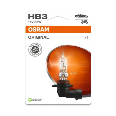 Imagen de OSRAM ORIGINAL LINE 12V, HB3, lámpara de faro halógena, Blister individual (1 lámpara)
