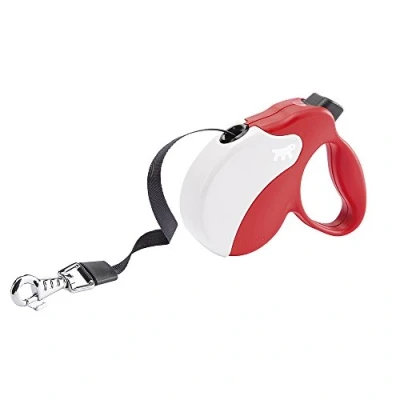 Imagen de Ferplast Correa Perro Extensible Amigo Mini, Pequeños de hasta 12 Kg. Cinta máx 3 m. Botón Bloqueo y liberación único, Rojo, Cubierta Blanca