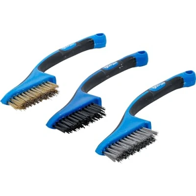 Imagen de BGS 9314 Juego de mini cepillos nylon, latón, acero inoxidable 165 mm 3 piezas