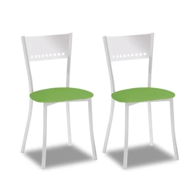 Imagen de ASTIMESA SCMGVE Dos sillas de Cocina, Metal, Verde, Altura Asiento 45 cms