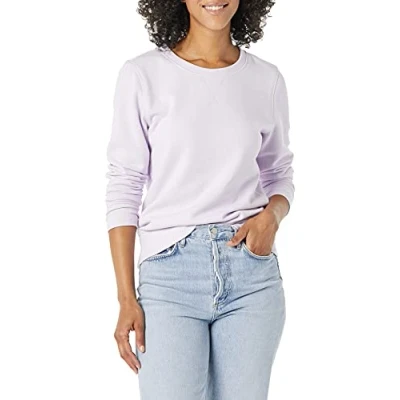 Imagen de Amazon Essentials Sudadera de Cuellocaja Forro Polar y Tejido Rizo Francés (Disponible en Tallas Grandes) Mujer, Lila, M