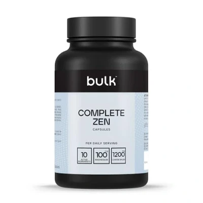 Imagen de Bulk Complete Zen, Altas Dosis de 17 ingredientes para contribuir a la función cognitiva, el rendimiento mental, concentración, 120 Cápsulas, 30