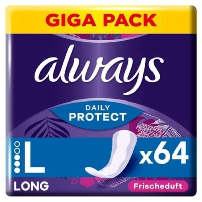 Imagen de Always Daily Protect Salvaslips para mujer (64 compresas), con aroma fresco, apto todas las formas, transpirable, flexible