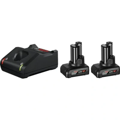 Imagen de Bosch Professional 12V System GBA + GAL 40 Set batería de litio cargador (2 baterías x 6.0 Ah, compatible 10,8V / 12V)