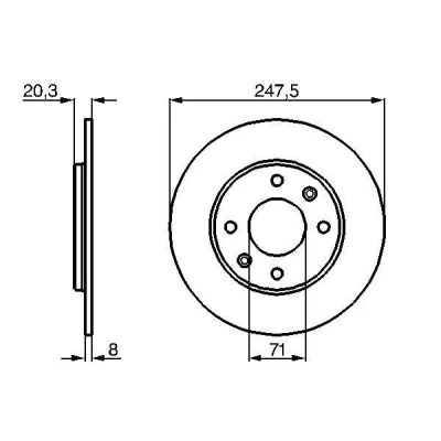 Imagen de BOSCH 0 986 478 371 Disco de freno 247 8 4 108 macizo aceitado PEUGEOT: 205 I Hatchback, II 309 Hatchback
