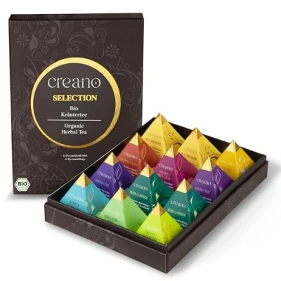 Imagen de Creano Set de regalo té hierbas orgánico premium &quot;Orgánico Herbal Tea&quot; 12 bolsas piramidales en 9 diferentes variedades 30 g Novedad 2024*