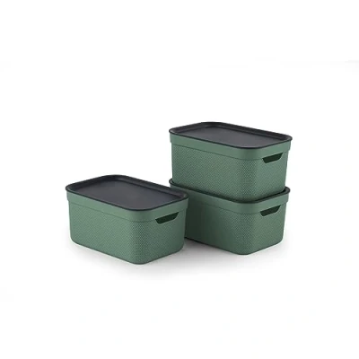 Imagen de Jive Dekobox , Plástico (PP reciclado), verde/antracita 3x5l (26.5 x 18.5 13.2 cm)