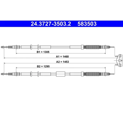 Imagen de ATE 24.3727 3503.2 Cable de Freno Mano 1453, 1468