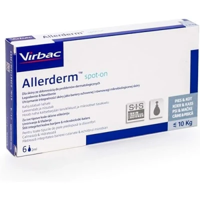 Imagen de Virbac Allerderm Spot on para perros y gatos, 6 x 2 ml