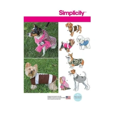Imagen de Simplicity 1239 Tamaño un patrón de Costura para Abrigos Perro en 3 tamaños, Multicolor