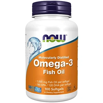 Imagen de Now Foods, Molecularly Distilled Omega 3 (Omega Destilado Molecularmente), con EPA y DHA, Alta Dosificación, 100 Cápsulas blandas, Testado en Laboratorio, Sin Soja, Gluten, No GMO