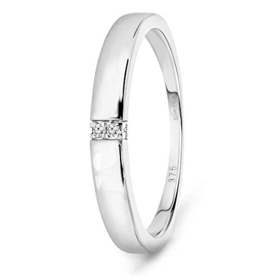 Imagen de Miore Anillo para mujer de oro blanco 9 quilates (375) con diamante 0,02 ct
