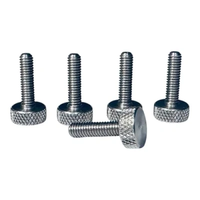 Imagen de Precisiongeek Tornillos moleteados de acero inoxidable M5 x 15 mm, 1 juego (5 unidades)