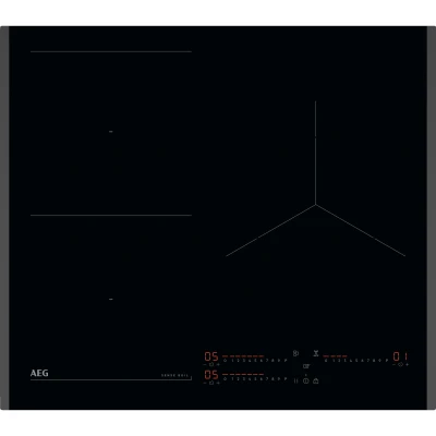Imagen de Placa inducción AEG TI63IQ1BFB, 3 zonas, Zona grande 28 cm, Sensor de ebullición, 59 Negro
