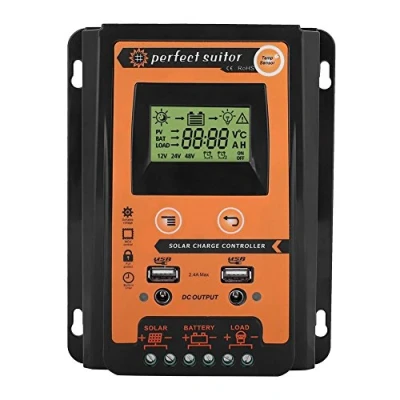 Imagen de Controlador de carga solar, Regulador batería del panel solar 12 V 24 30 A 50 MPPT con pantalla LCD dual(30A)