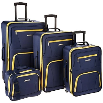 Imagen de Rockland Equipaje Journey Softside Set Vertical, Navy, Talla única, Juego de 4 Piezas