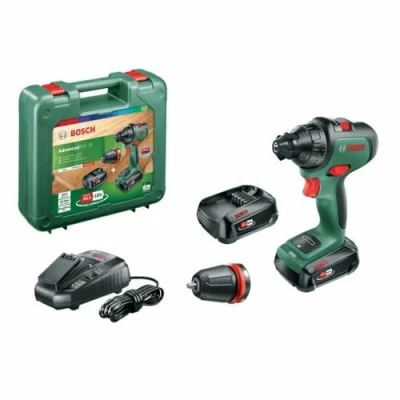 Imagen de Bosch Taladro/Atornillador a batería (2 baterías, sistema de 18 voltios, en maletín transporte), AdvancedDrill