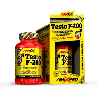 Imagen de AMIX Testo F 200 100 Tabletas Suplemento Alimenticio Aumenta el Nivel de Testosterona Aporta Fuerza Energía y Resistencia Refuerza Sistema Inmunológico