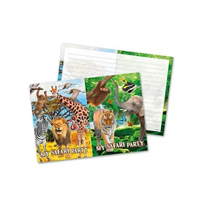 Imagen de Folat 62010 Safari Party Tarjetas de invitación (8 Unidades), Multicolor