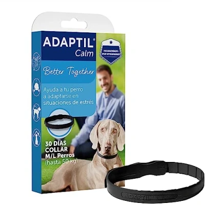 Imagen de ADAPTIL Calm Antiestrés para Perros Miedos, Ruidos Fuertes, Aprendizaje, Adopción Collar M/L Medianos y Grandes